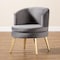 Baxton Studio Baptiste Glam and Luxe Grey Velvet Fabric and Gold Finished Wood Accent Chair 175-11235-Zoro - alternate 7